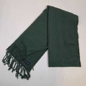 Lands’ End CashTouch Scarf – Deep Hunter Green, Soft & Lightweight with Fringe